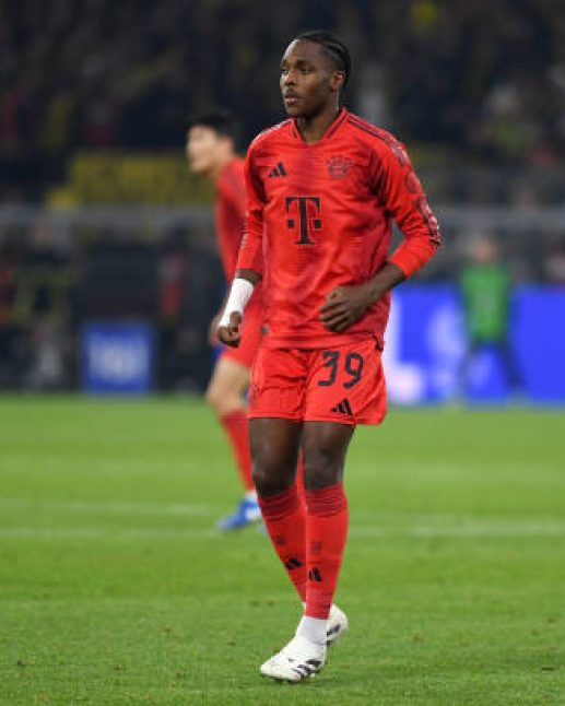 Mathys Tel of Bayern Muenchen looks on during the Bundesliga match between Borussia Dortmund and FC Bayern München at Signal Iduna Park on November 30, 2024 in Dortmund, Germany. (Photo by GSI/Icon Sport via Getty Images)